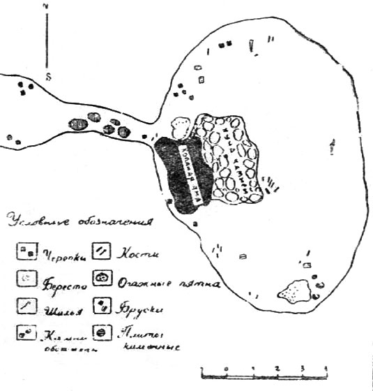 План пещеры на Стрелке в пяди Малая Кадильная